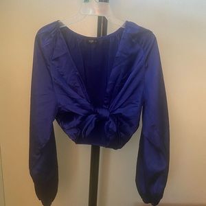 Royal blue silky crop top